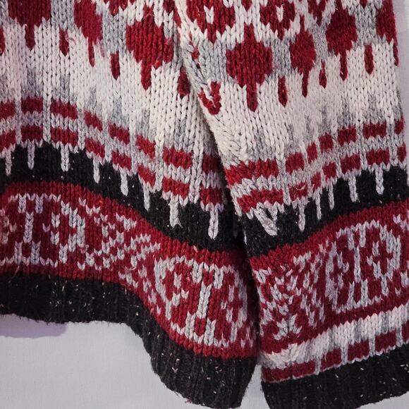 Wool Ramie Blend Holiday Sweater Sz 1X Chunky 3D Ski Nordic Cozy Snow Winter - Picture 3 of 6